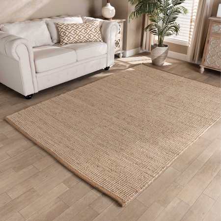 BAXTON STUDIO Michigan Modern and Contemporary Natural Brown Handwoven Hemp Blend Area Rug 188-11841-ZORO